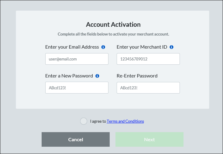 Activation Screen